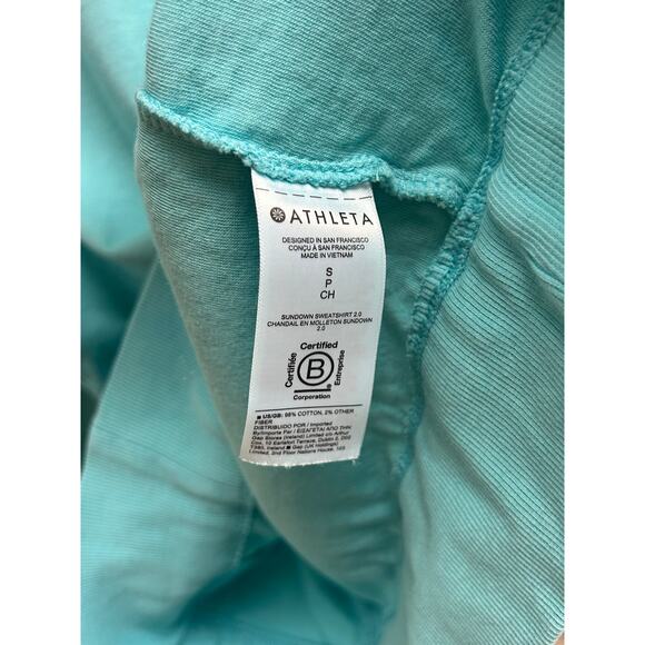 Athleta Blue Pullover‎ Sweatshirt Small Drop Shoulder Oversized Fit Cozy Lounge - Picture 8 of 8